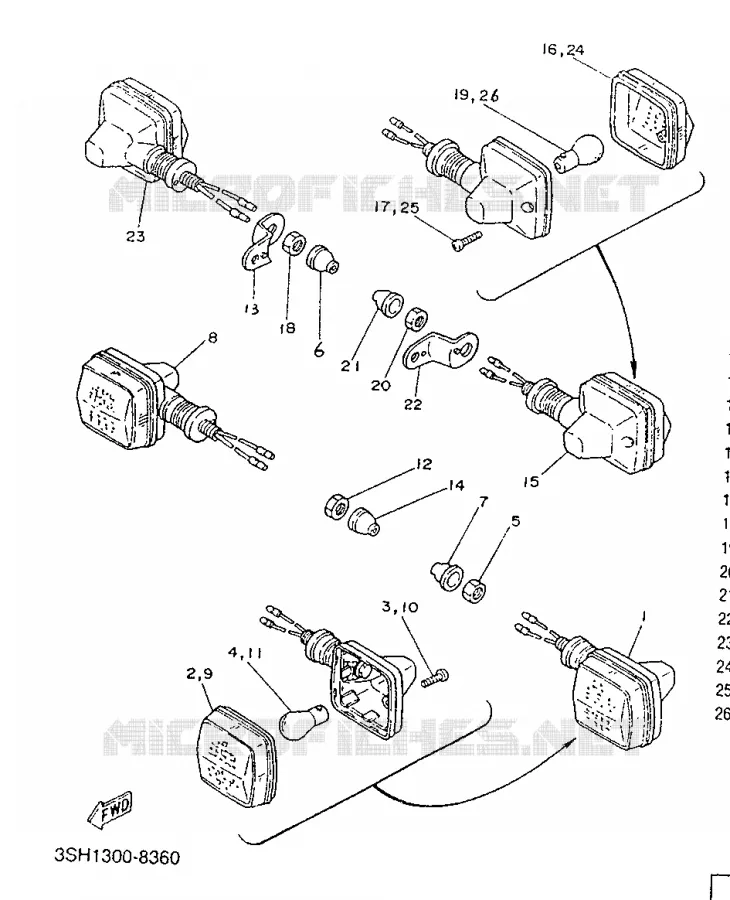 KNIPPERLICHT Yamaha MOTO 125 1991 TDR  TDR125
