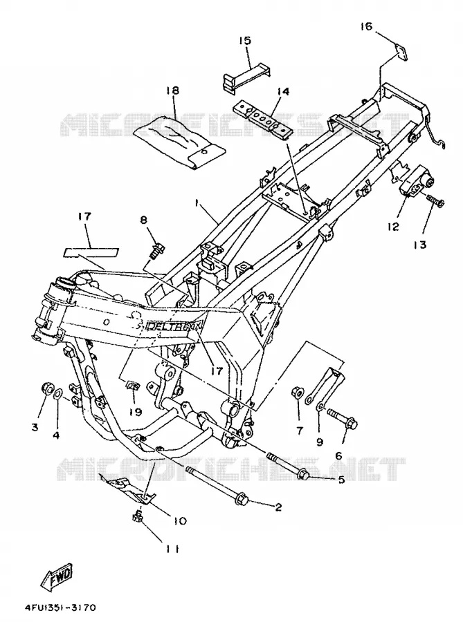 FRAME Yamaha MOTO 125 1993 TDR  TDR125