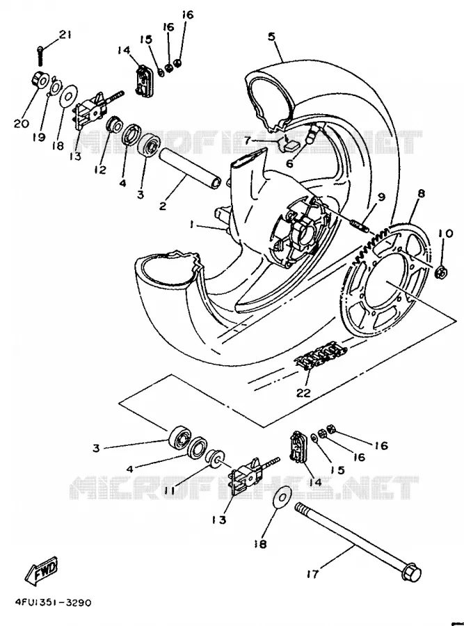 ACHTERWIEL Yamaha MOTO 125 1993 TDR  TDR125