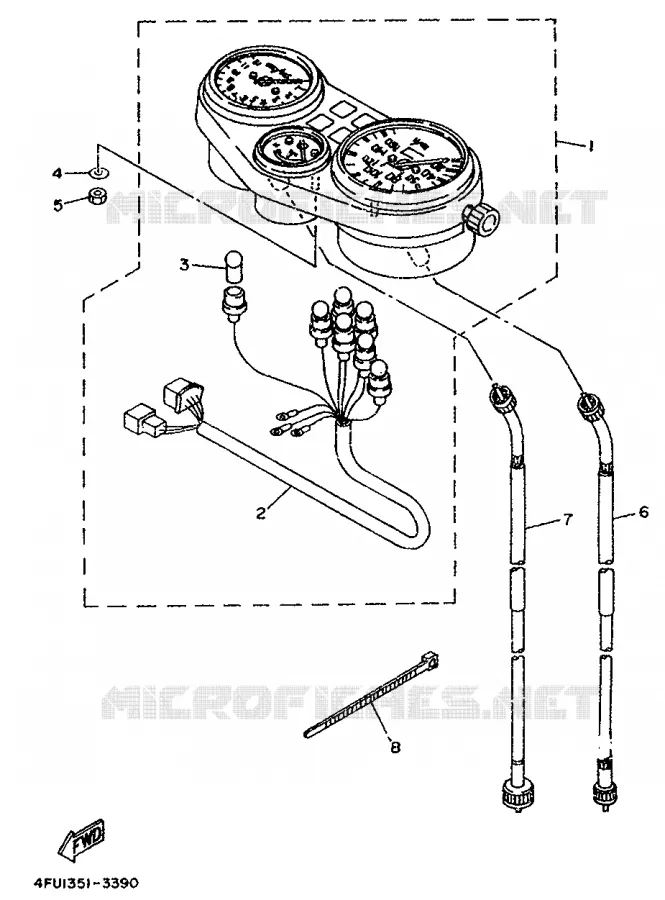 TELLERSET Yamaha MOTO 125 1993 TDR  TDR125