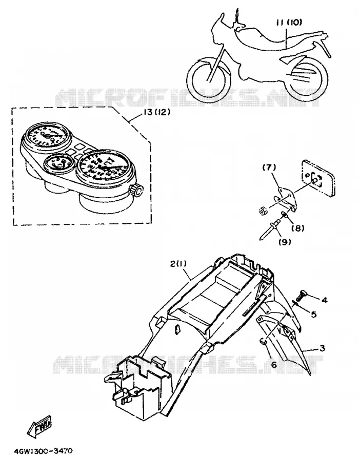 OPTIONELE ONDERDELEN - CHASSIS - FOR AUSTRIA Yamaha MOTO 125 1994 TDR  TDR125