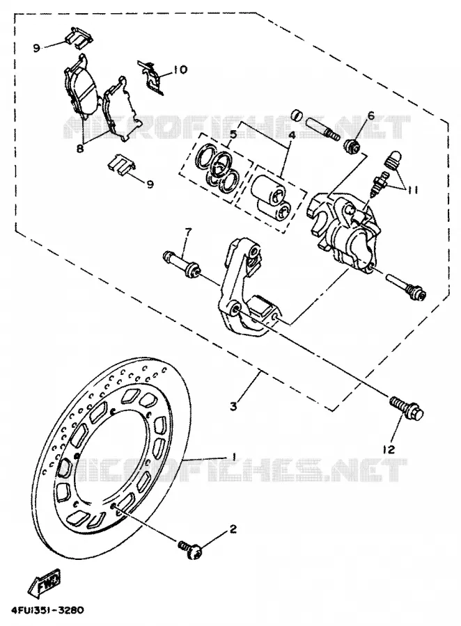 REMKLAUW VOOR Yamaha MOTO 125 1995 TDR  TDR125