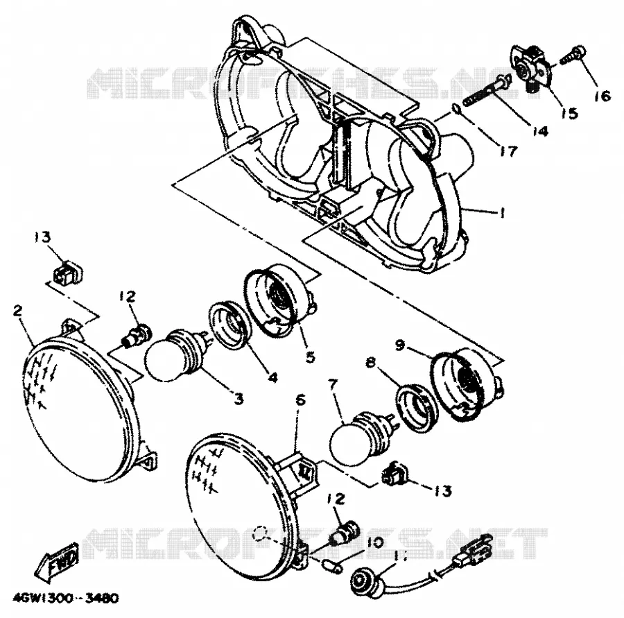 ALTERNATIEF KOPLAMP Yamaha MOTO 125 1995 TDR  TDR125