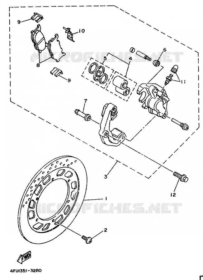 REMKLAUW VOOR Yamaha MOTO 125 1996 TDR  TDR125