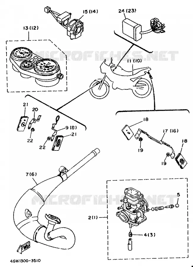 OPTIONELE ONDERDELEN - CHASSIS - FOR AUSTRIA Yamaha MOTO 125 1996 TDR  TDR125