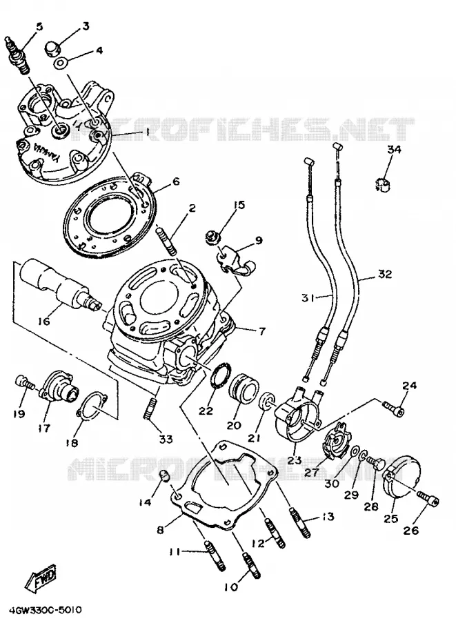 CILINDER Yamaha MOTO 125 1996 TDR  TDR125