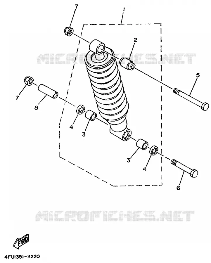 ACHTER SCHOKBREKER Yamaha MOTO 125 1996 TDR  TDR125