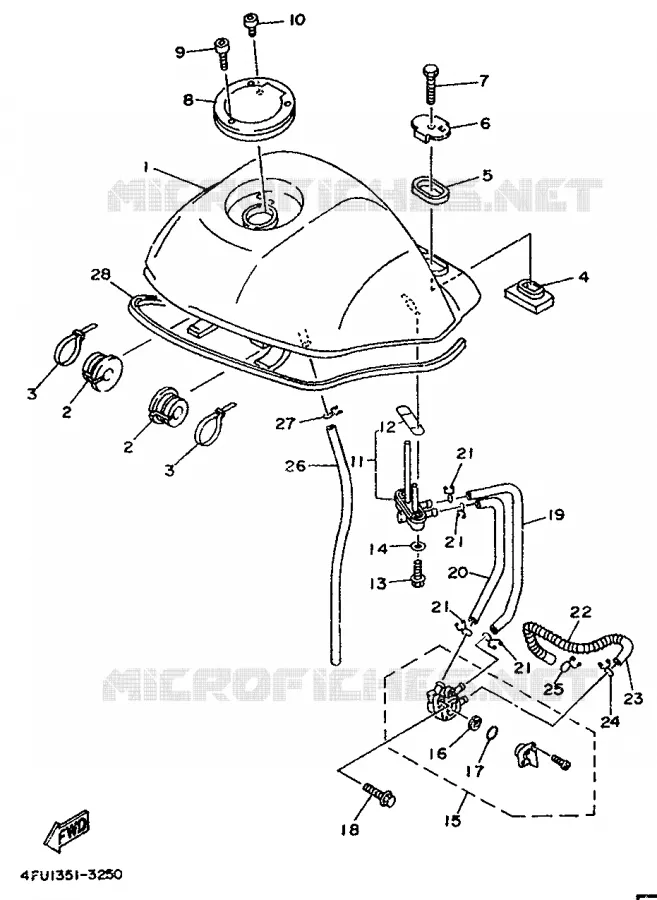 BENZINE TANK Yamaha MOTO 125 1996 TDR  TDR125