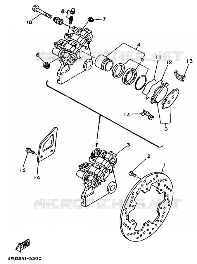 REMKLAUW ACHTER Yamaha MOTO 125 1996 TDR  TDR125