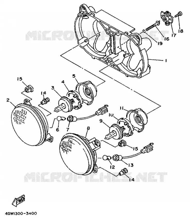 KOPLAMP Yamaha MOTO 125 1996 TDR  TDR125