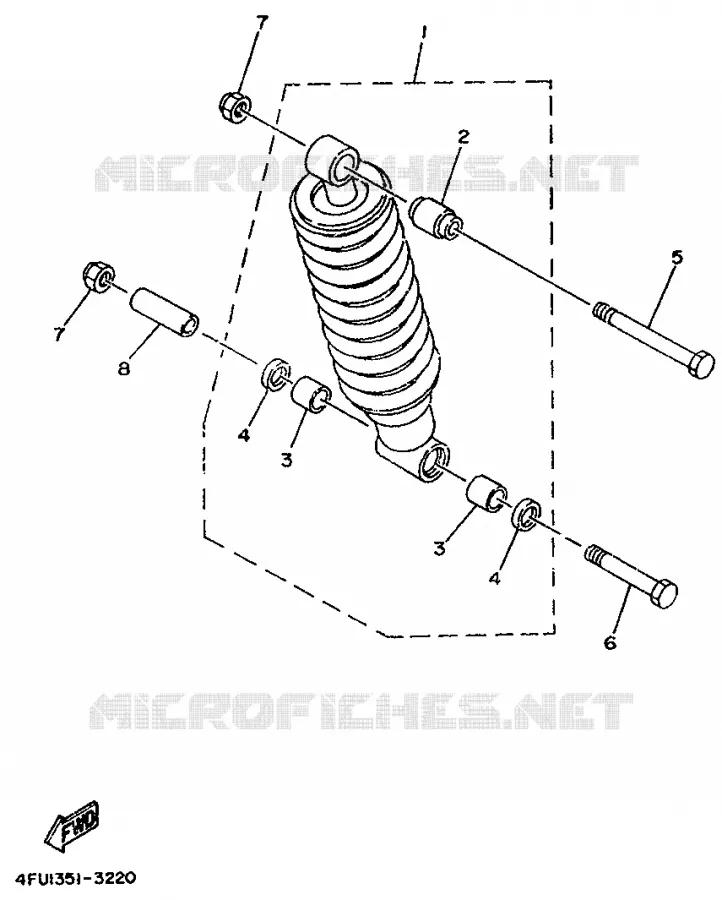 ACHTER SCHOKBREKER Yamaha MOTO 125 1996 TDR  TDR125