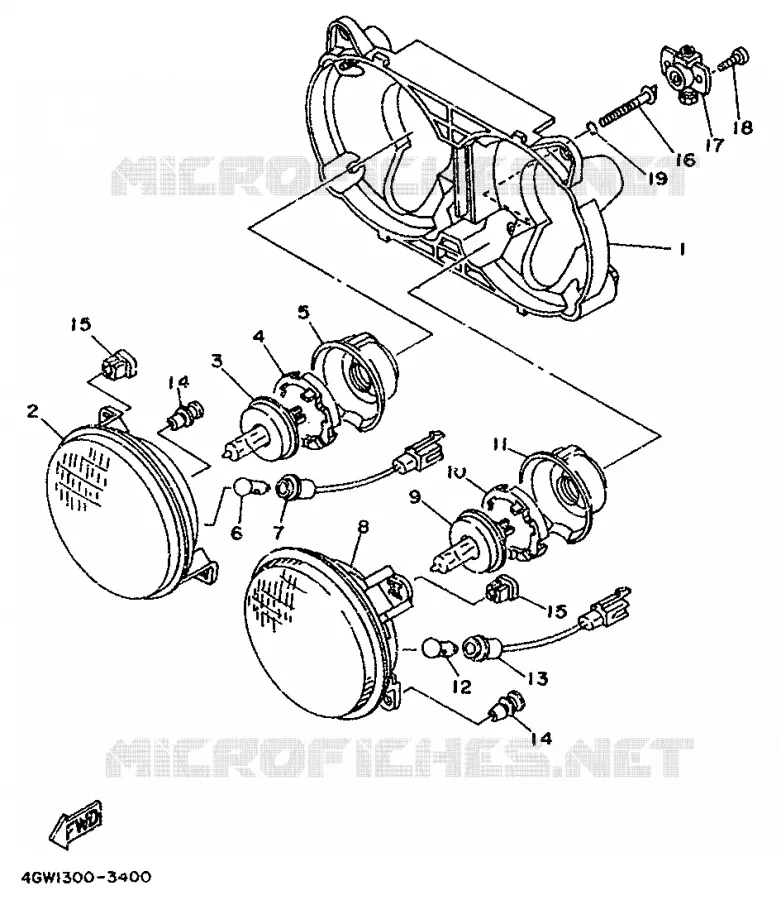 KOPLAMP Yamaha MOTO 125 1996 TDR  TDR125
