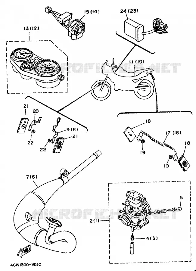 OPTIONELE ONDERDELEN - CHASSIS - FOR AUSTRIA Yamaha MOTO 125 1996 TDR  TDR125