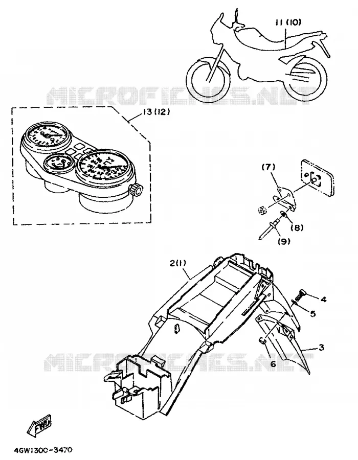 OPTIONELE ONDERDELEN - CHASSIS - FOR FINLAND Yamaha MOTO 125 1996 TDR  TDR125