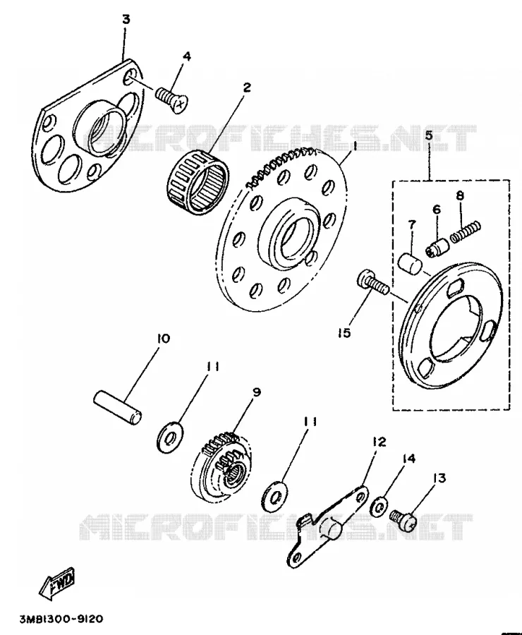 STARTMOTOR KOPPELINGS Yamaha MOTO 125 1996 TDR  TDR125