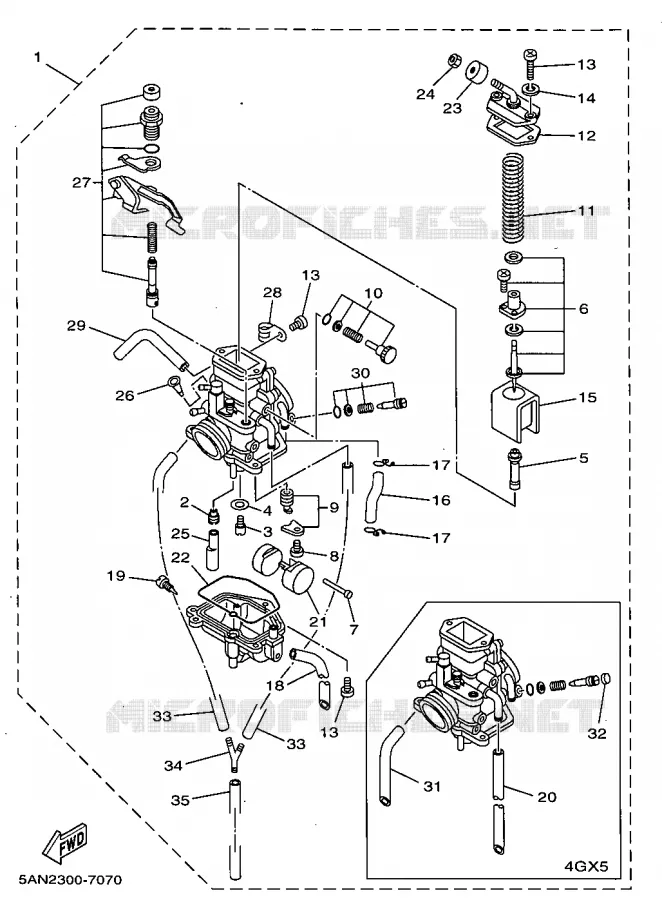 CARBURATEUR  Yamaha MOTO 125 1997 TDR  TDR125