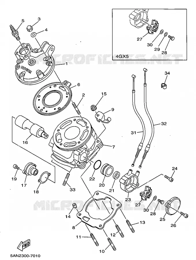 CILINDER Yamaha MOTO 125 1997 TDR  TDR125