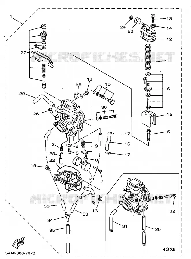 CARBURATEUR  Yamaha MOTO 125 1997 TDR  TDR125