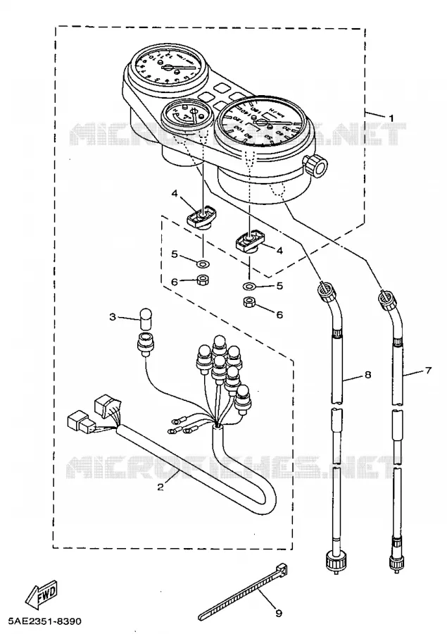 TELLERSET Yamaha MOTO 125 1998 TDR  TDR125