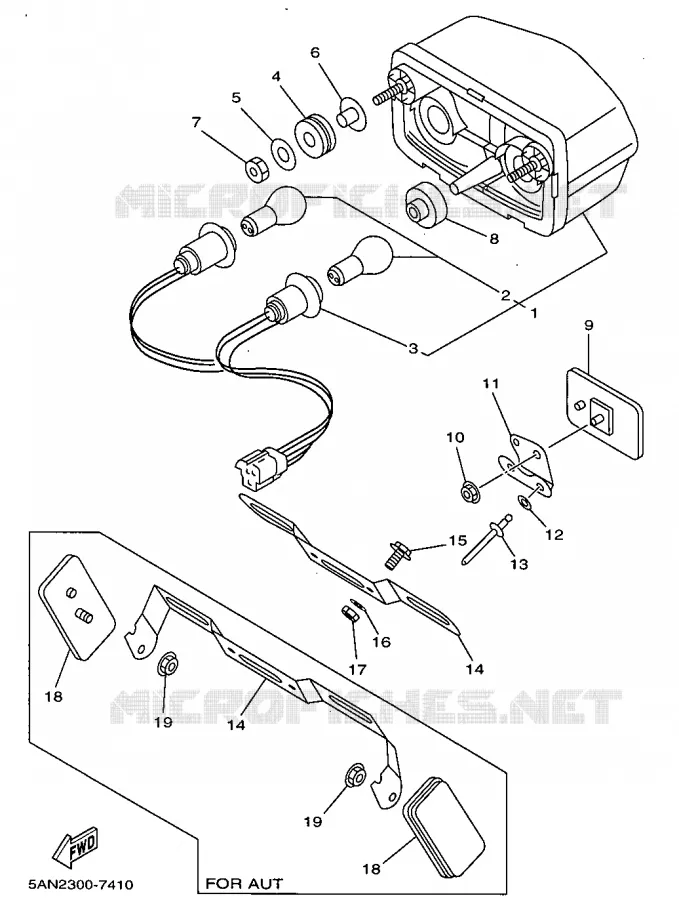 ACHTERLICHT Yamaha MOTO 125 1998 TDR  TDR125