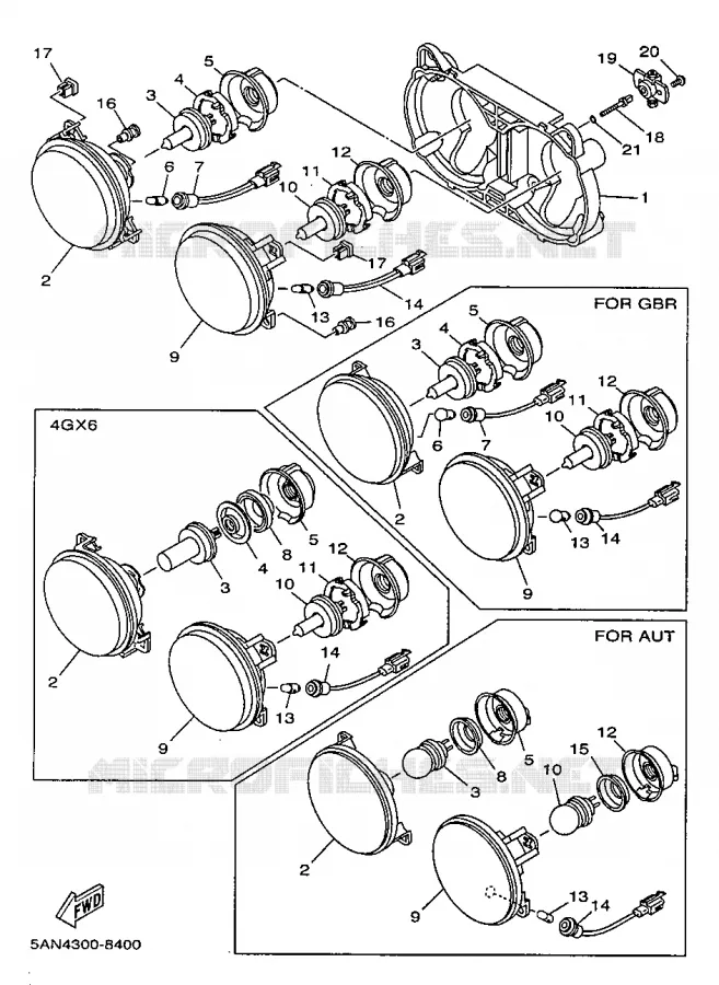 KOPLAMP Yamaha MOTO 125 1998 TDR  TDR125