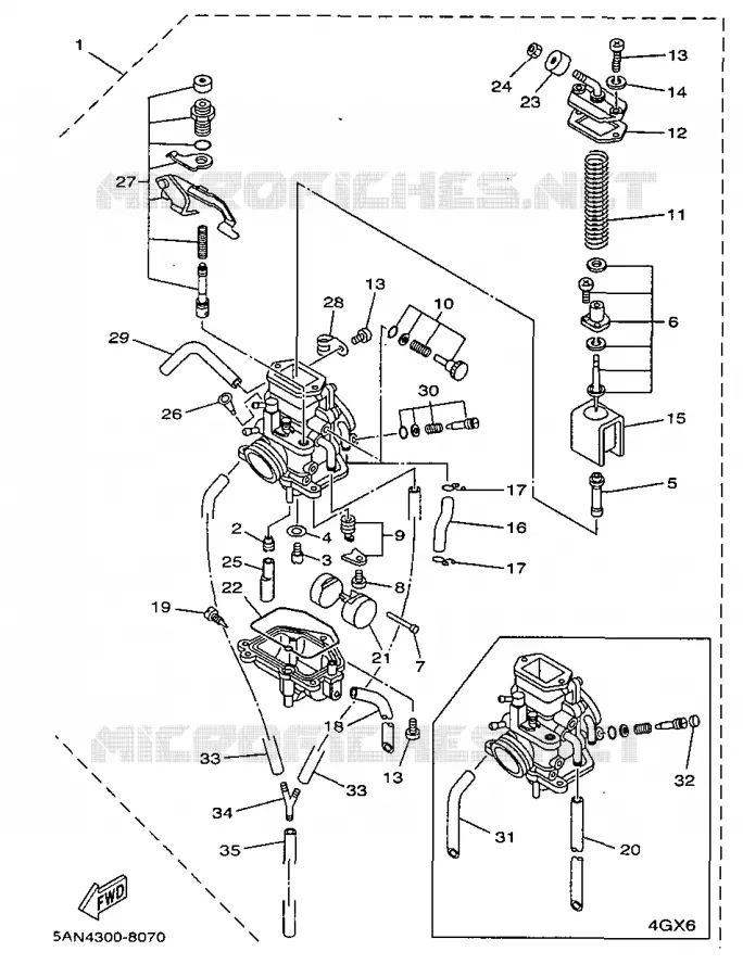 CARBURATEUR  Yamaha MOTO 125 1998 TDR  TDR125