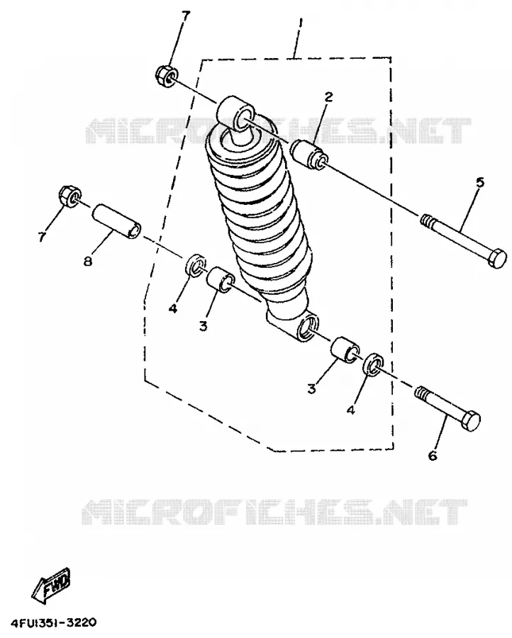 ACHTER SCHOKBREKER Yamaha MOTO 125 1999 TDR  TDR125