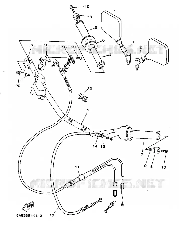 STUUR / KABEL Yamaha MOTO 125 1999 TDR  TDR125