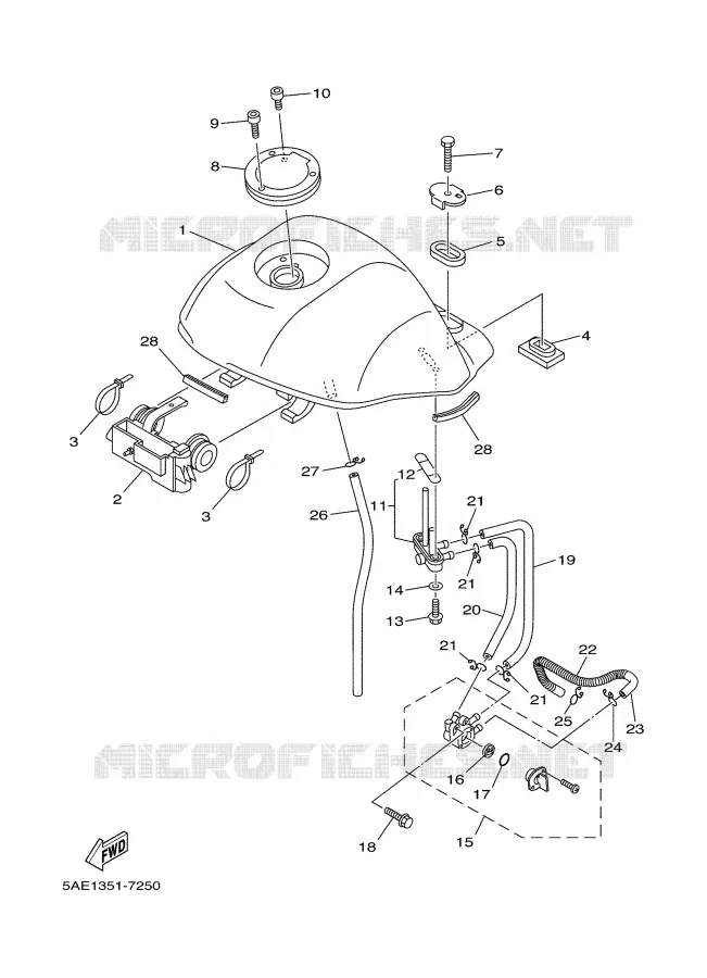 BENZINE TANK Yamaha MOTO 125 2000 TDR  TDR125