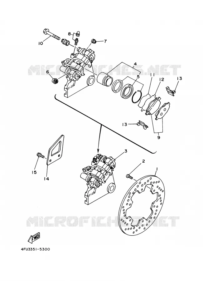 REMKLAUW ACHTER Yamaha MOTO 125 2000 TDR  TDR125