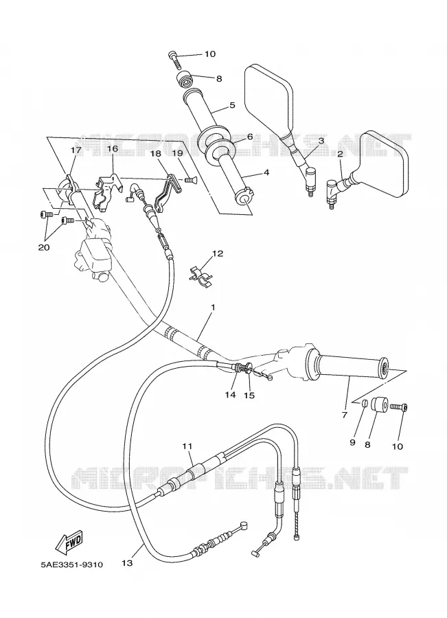 STUUR / KABEL Yamaha MOTO 125 2000 TDR  TDR125