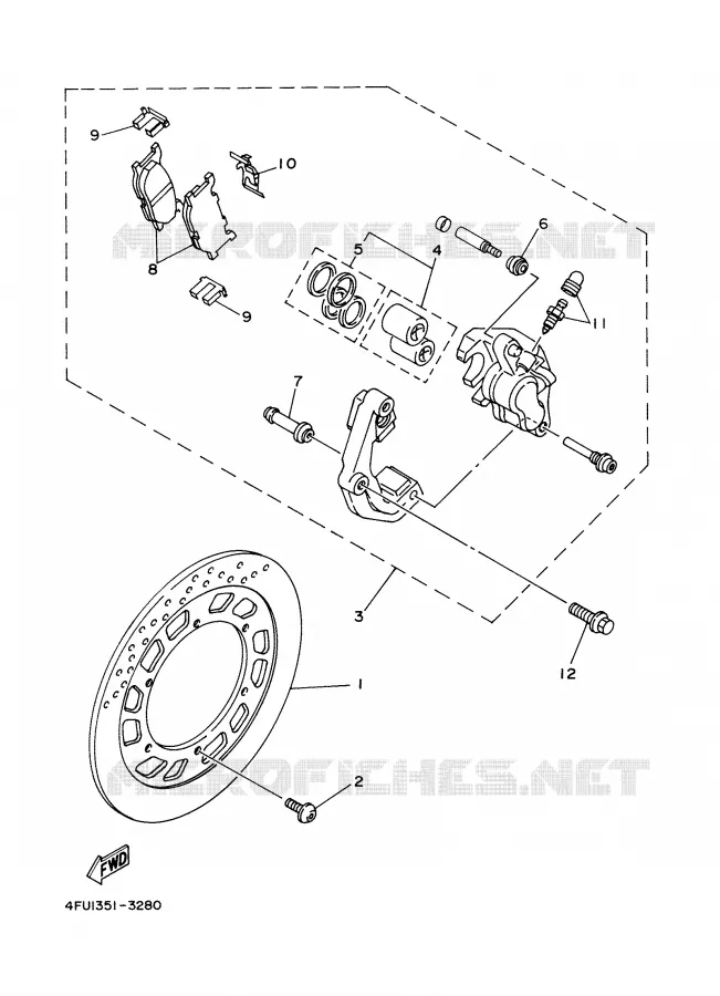 REMKLAUW VOOR Yamaha MOTO 125 2000 TDR  TDR125