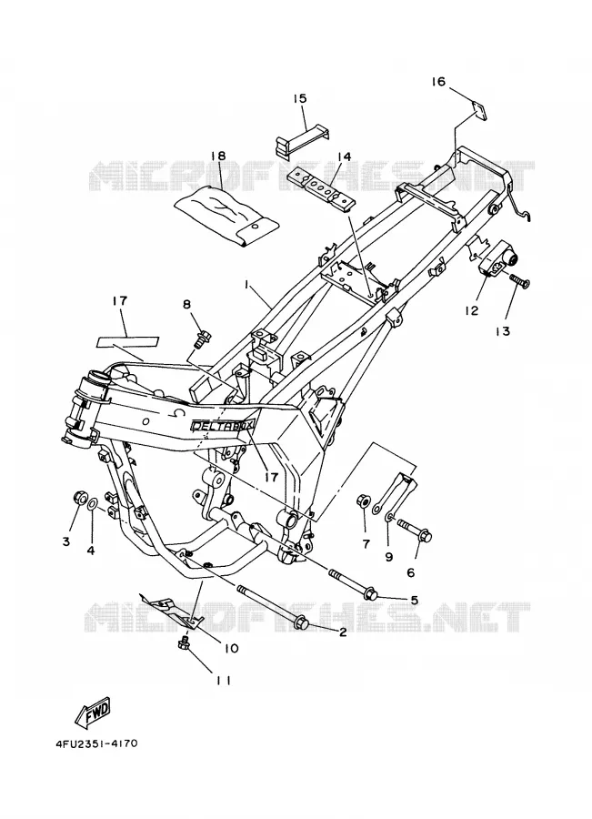 FRAME Yamaha MOTO 125 2000 TDR  TDR125