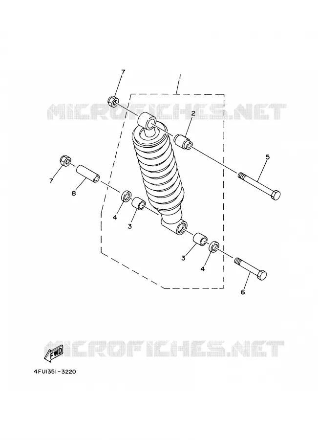 ACHTER SCHOKBREKER Yamaha MOTO 125 2000 TDR  TDR125