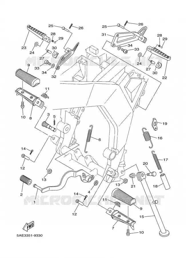 STANDAARD / VOETSTEUN Yamaha MOTO 125 2000 TDR  TDR125
