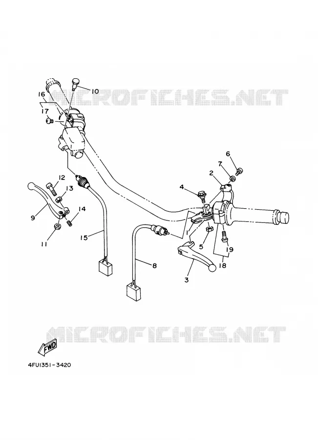 STUURSCHAKELAAR / HEVEL Yamaha MOTO 125 2000 TDR  TDR125