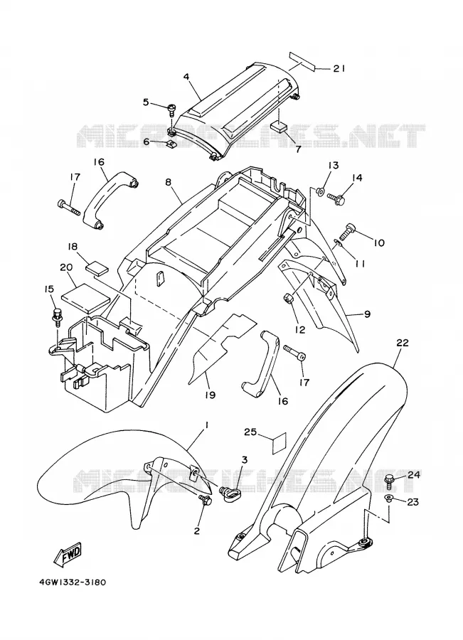 SPATBORD Yamaha MOTO 125 2001 TDR  TDR125