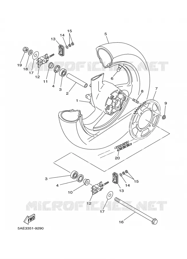 ACHTERWIEL Yamaha MOTO 125 2001 TDR  TDR125