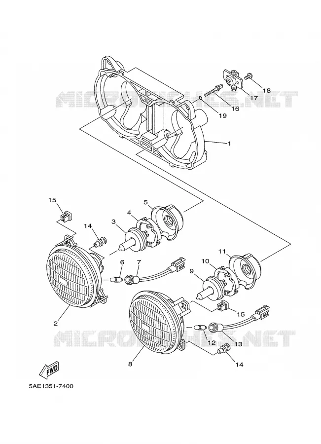 KOPLAMP Yamaha MOTO 125 2001 TDR  TDR125