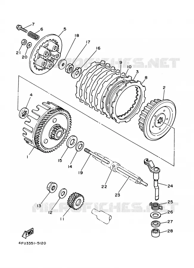 STARTMOTOR KOPPELINGS Yamaha MOTO 125 2001 TDR  TDR125