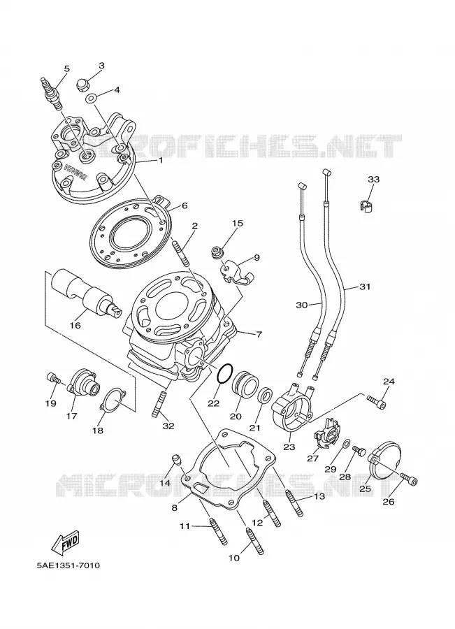 CILINDER Yamaha MOTO 125 2002 TDR  TDR125