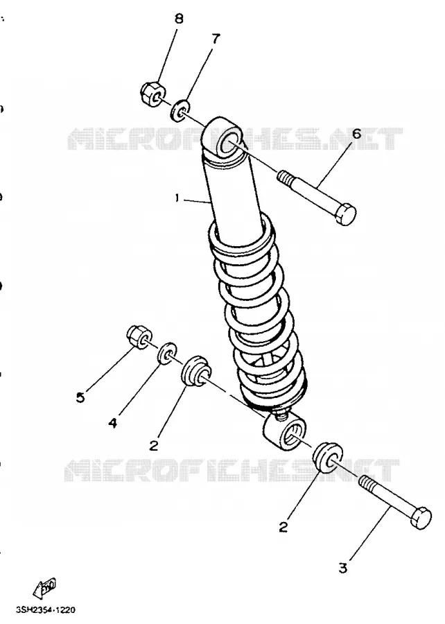 ACHTER SCHOKBREKER Yamaha MOTO 125 1992 TDR  TDR125R