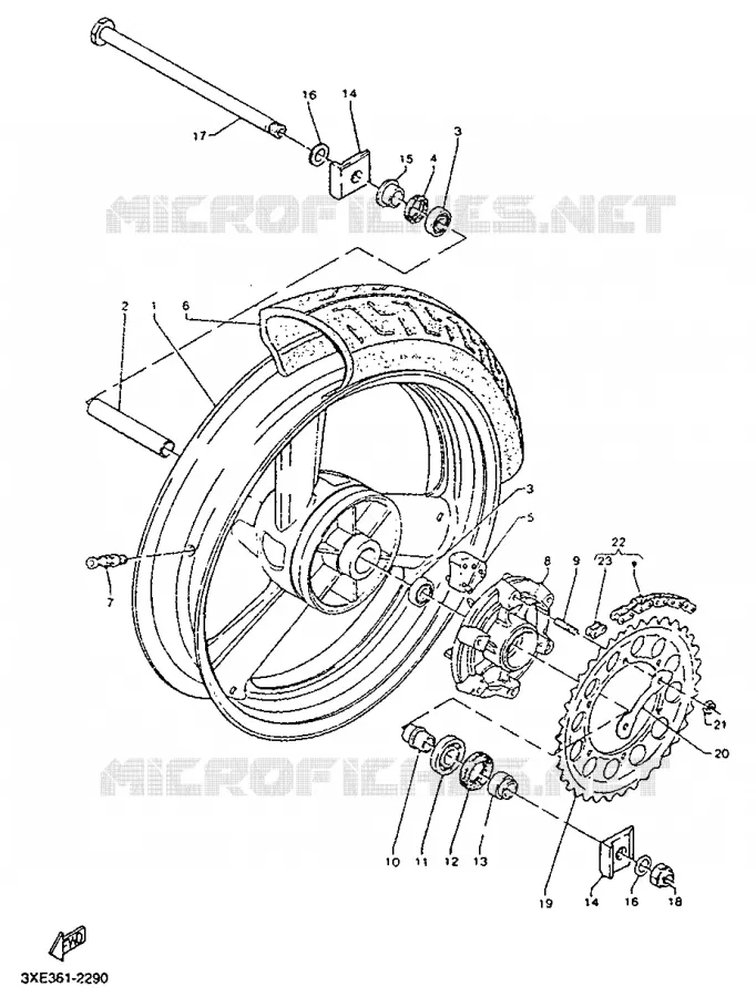 ACHTERWIEL Yamaha MOTO 125 1992 TDR  TDR125R