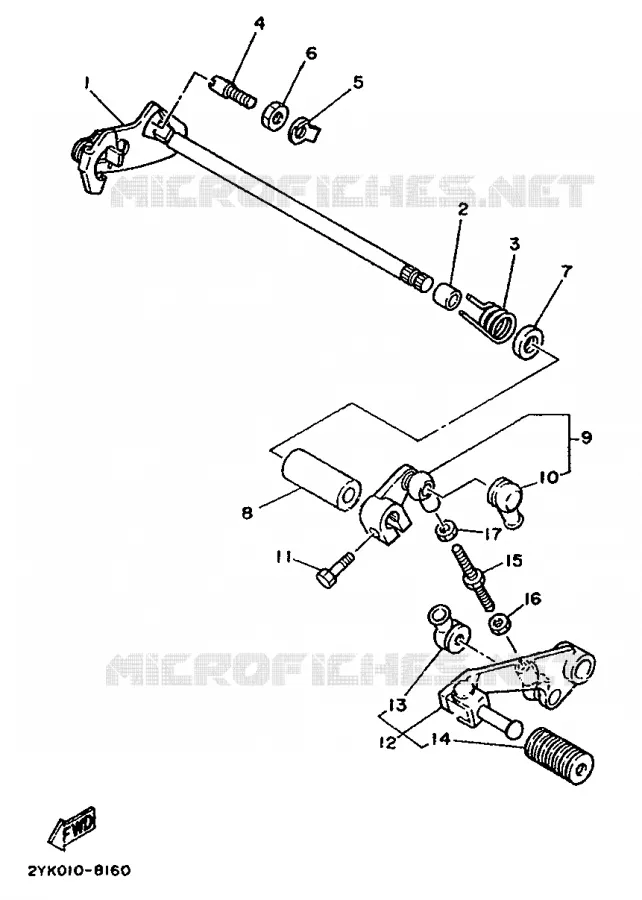SCHAKEL STANG / PEDAAL Yamaha MOTO 240 1988 TDR  TDR240