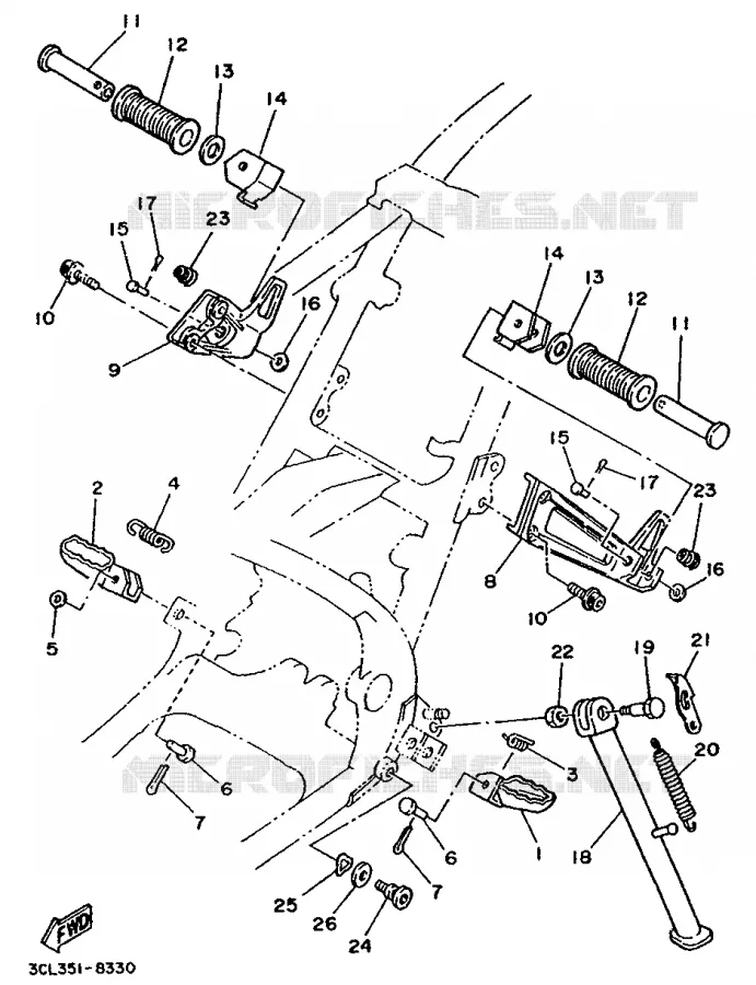 STANDAARD / VOETSTEUN Yamaha MOTO 240 1990 TDR  TDR240