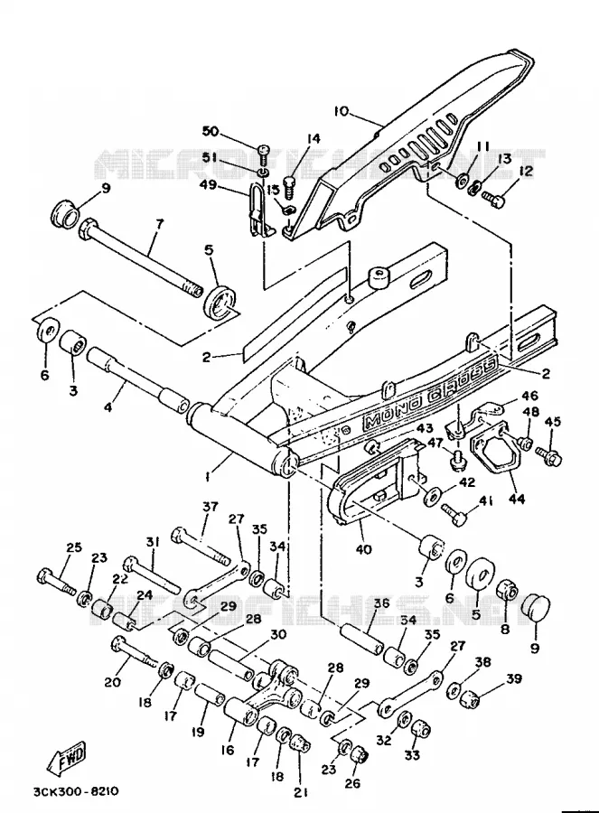 ACHTERBRUG Yamaha MOTO 250 1988 TDR  TDR250