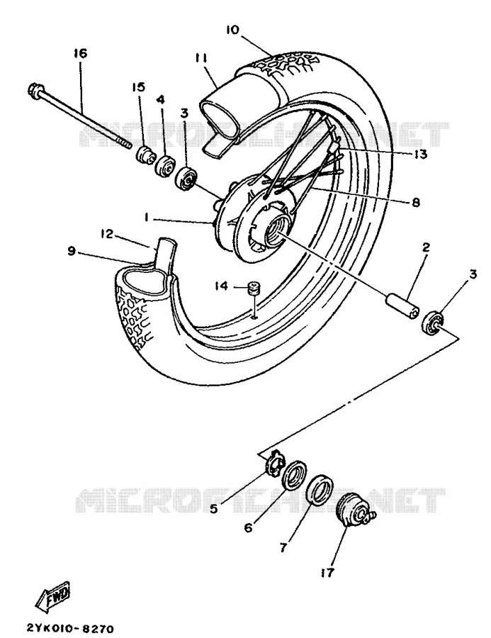 VOORWIEL Yamaha MOTO 250 1988 TDR  TDR250