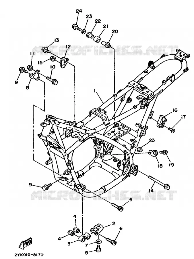 FRAME Yamaha MOTO 250 1988 TDR  TDR250
