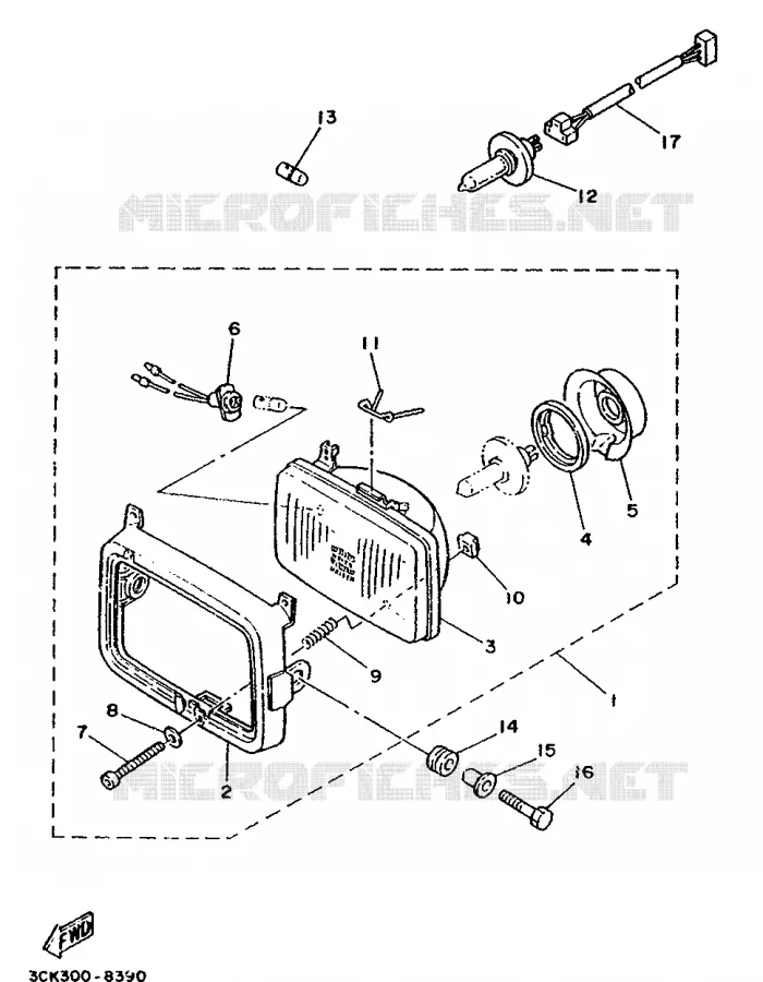 KOPLAMP Yamaha MOTO 250 1988 TDR  TDR250