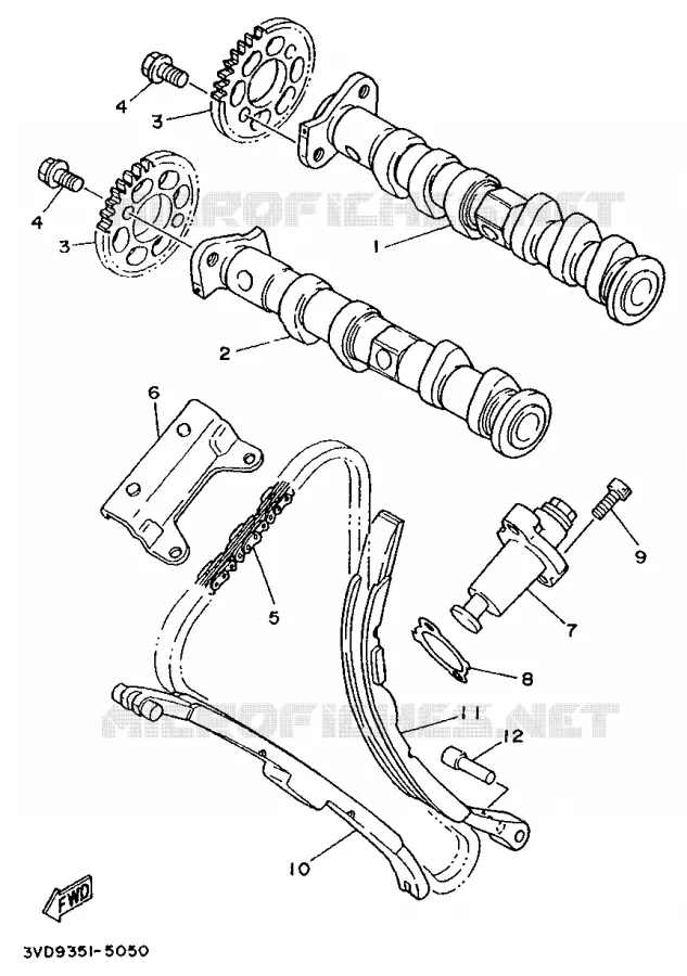 NOKKENAS / KETTING Yamaha MOTO 850 1996 TRX  TRX850